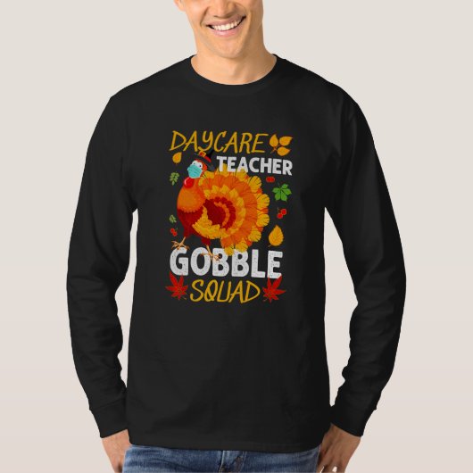 Teacher Gobble Squad Turkey Face Mask dan T-shirt (Voorkant)