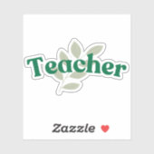 Teacher Green Leaf Sticker (Vel)