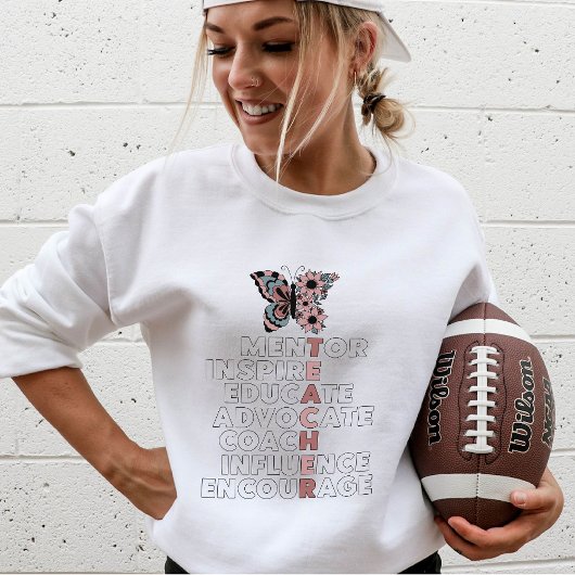 Teacher Group Gift Back Print Custom Boho Creweck Trui