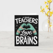 Teacher Halloween S 4th Grade Teachers Love Brains Kaart (Gele Bloem)
