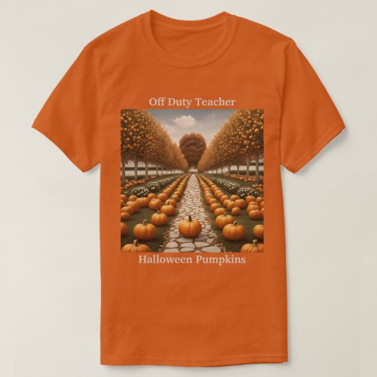 Teacher Halloween T-shirt Citrouille (Design devant)