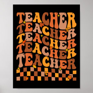 Teacher Herfst Autumn Vibes Terug naar School Mapl Poster