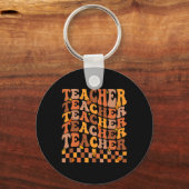 Teacher Herfst Autumn Vibes Terug naar School Mapl Sleutelhanger (Voorkant)