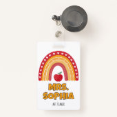 Teacher ID Badge Holder – Rainbow Design (Front with Retractable)