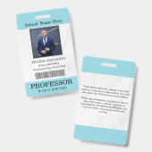 Teacher ID Card Name School Template Photo Badge (Avant & arrière)
