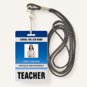 Teacher ID Kaart Badge (Voorkant met draagriem)