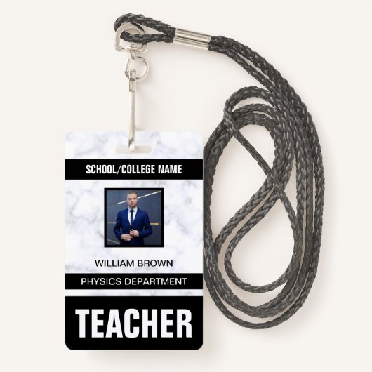Teacher ID Kaart Badge (Voorkant met draagriem)