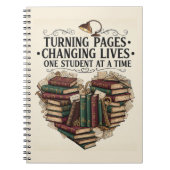 Teacher Journal Notebook | Turning Pages Heart (Devant)