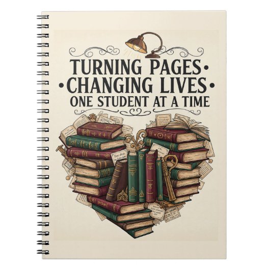 Teacher Journal Notebook | Turning Pages Heart (Devant)