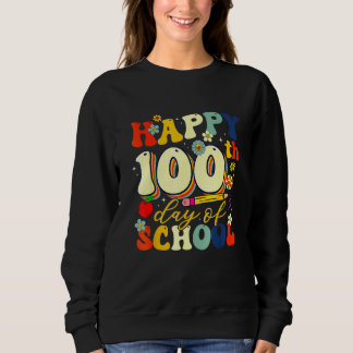 Teacher Kids Retro Groovy 100 Days Happy 100th Day Trui