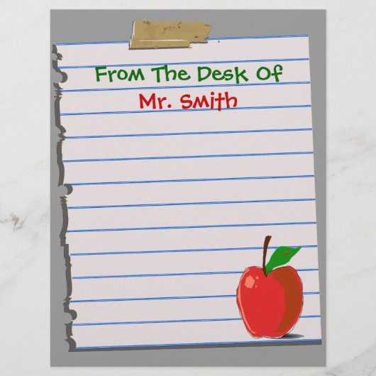 Teacher Letterhead Stationery (Voorkant)