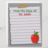 Teacher Letterhead Stationery (Voorkant / Achterkant)