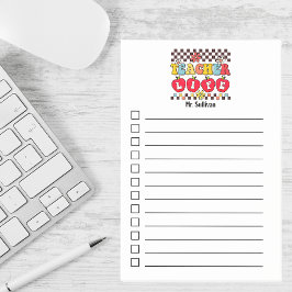Teacher Life check list bekleed gepersonaliseerde  Post-it® Notes