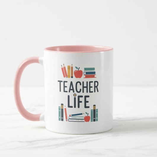 Teacher Life Modern Typography Design Mok (Links)