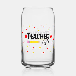 Teacher Life Schattigee School kan glasfolie verpa Blikvorm Glas