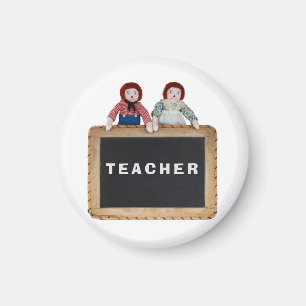 TEACHER magnet Ragramp Ann Andy doll-krijt. Magneet
