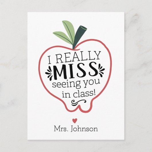 Teacher Miss Vous voir en classe Carte postale (Devant)