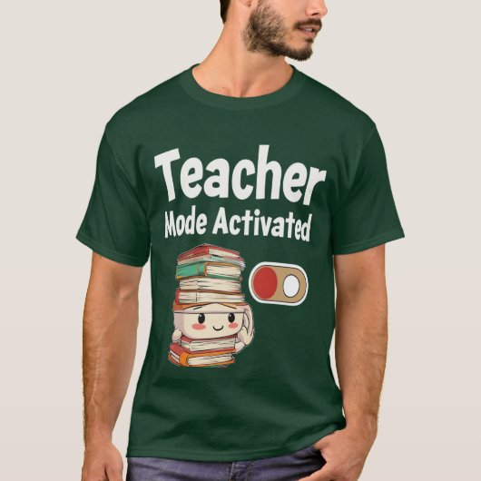 Teacher Mode geactiveerd Terug naar school T-shirt (Voorkant)
