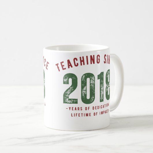 Teacher Mug | Teaching Since 2018 (Devant droit)