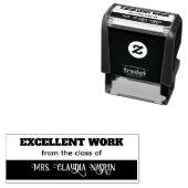 Teacher name personalized excellent work grading s  zelfinktende stempel (In situ)