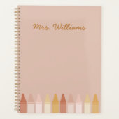 Teacher Name Planner | Trendy Boho Crayons (Voorkant)