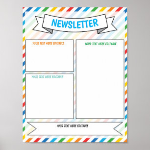 Teacher Nieuwsbrief bewerkbare sjabloon Poster