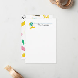 Teacher Note Cards Stationery Schattige Wereldbol Notitiekaartje