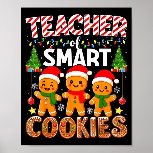 Teacher Of Smart Cookies Funny Gingerbread Teacher Poster (Voorkant)