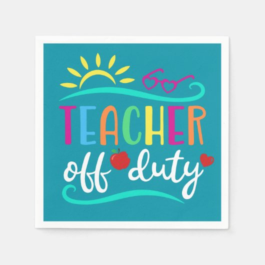 Teacher Off Duty Vakantie Servet (Voorkant)