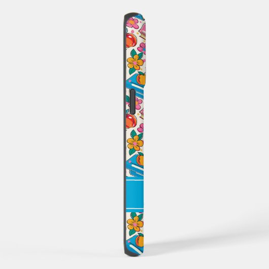 Teacher Pattern Phone Case with Custom Name (Côté droit)