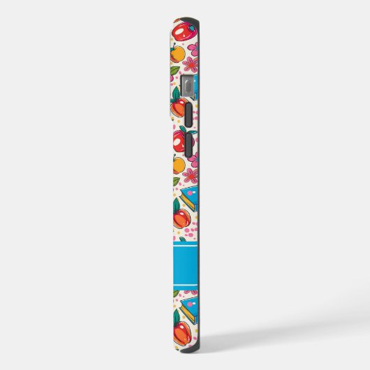 Teacher Pattern Phone Case with Custom Name (Côté gauche)