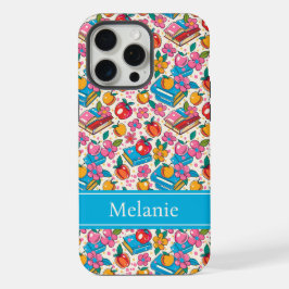 Teacher Pattern Phone Case with Custom Name iPhone 15 Pro Max Hoesje