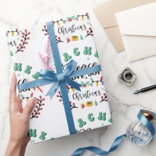 Teacher Peace Love Joy Kerstmis Cadeaupapier