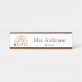 Teacher Pencil Rainbow Preschool Bureau Naambordje (Voorkant)