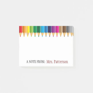 Teacher Personalized Color Pencil Post It Notes