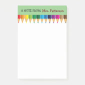 Teacher Personalized Color Pencil Post It Notes (Voorkant)