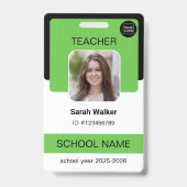 Teacher Photo ID Badge – School Staff - Green (Avant)