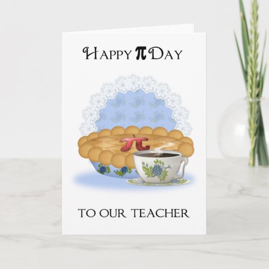 Teacher Pi jour Carte de voeux avec Apple Pie (Devant)