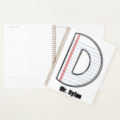 Teacher Planner – Notebook Paper Initial (Devant avec enveloppe)