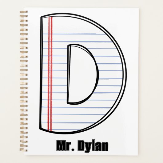 Teacher Planner – Notebook Paper Initial (Devant)