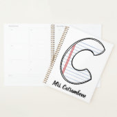 Teacher Planner with Notebook Paper Initial (Devant avec enveloppe)
