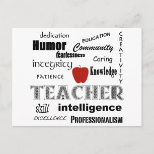 Teacher Pride+Red Apple/Text Design Briefkaart
