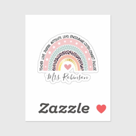 Teacher Rainbow Custom Sticker (Vel)