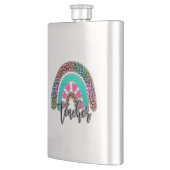 Teacher Rainbow – Kleurrijke luipaardprint Flacon (Links)