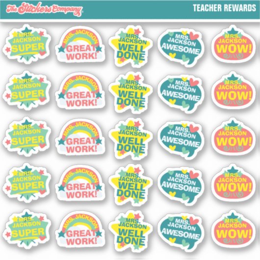Teacher Reward Aangepaste naamlabels | School Sticker (Voorkant)