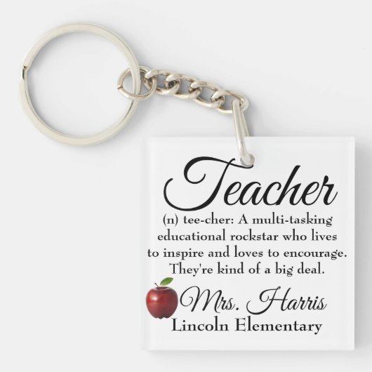 Teacher Rockstar sleutelhanger (voorkant)