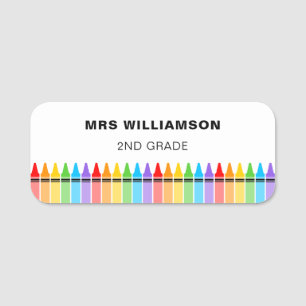 Teacher School Medewerker Personeel Crayons Naamplaatje