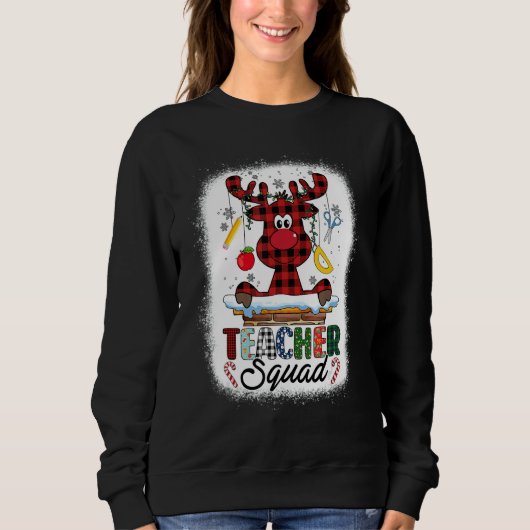 Teacher Squad Reindeer Bleached   Teacher Christma Trui (Voorkant)