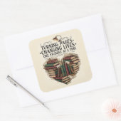 Teacher Sticker | Turning Pages Book Heart Quote (Envelop)