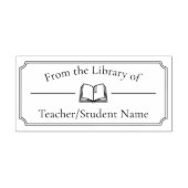 Teacher Student Library Book Custom Name Ex Libris Zelfinktende Stempel (Design)